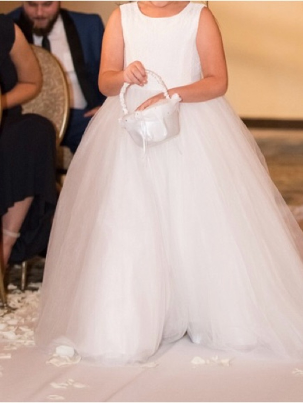 Girls Ball Gown Flower Girl Dress Lace & Tulle - Picture 1 of 16